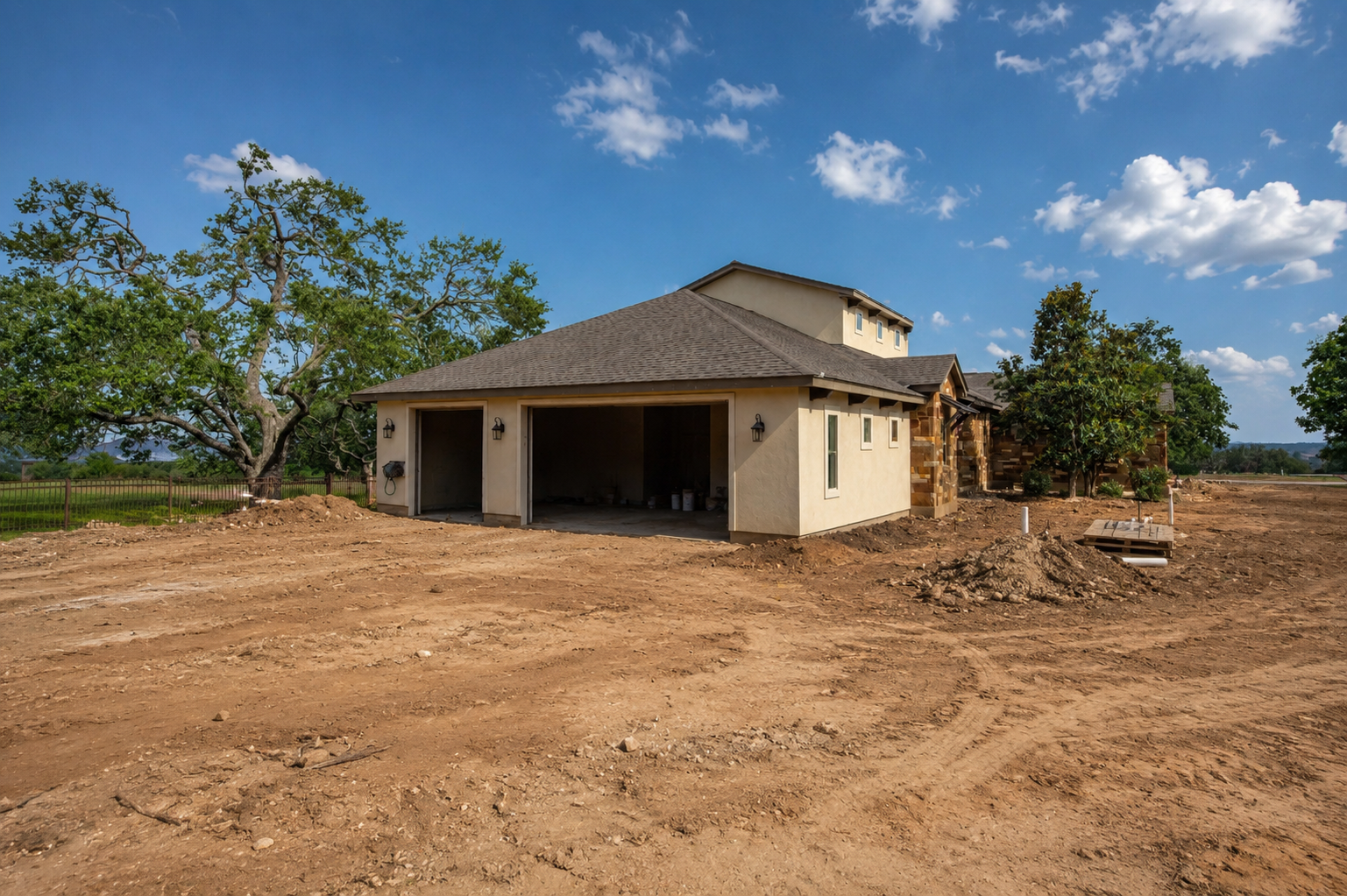 Dirt yard before concrete installation
