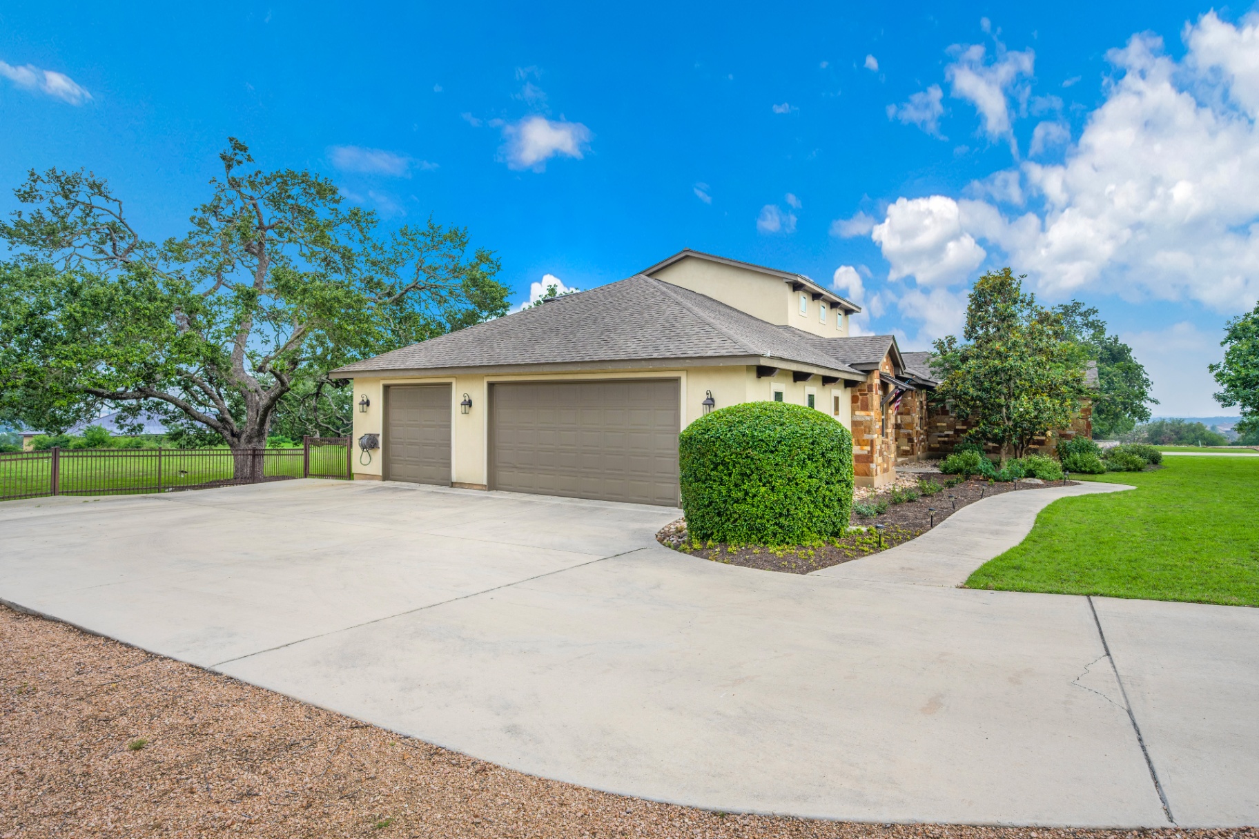 Finished concrete driveway after installation